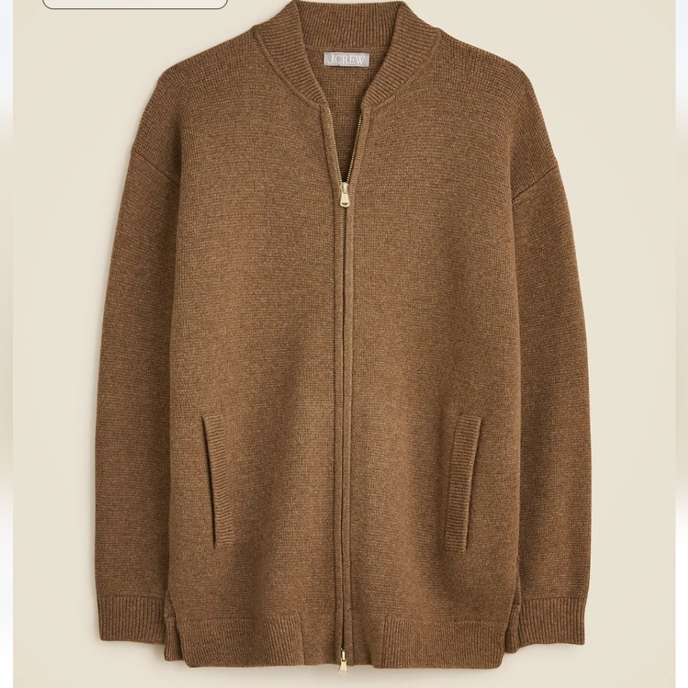 NWT J. Crew Full-zip flight sweater-jacket